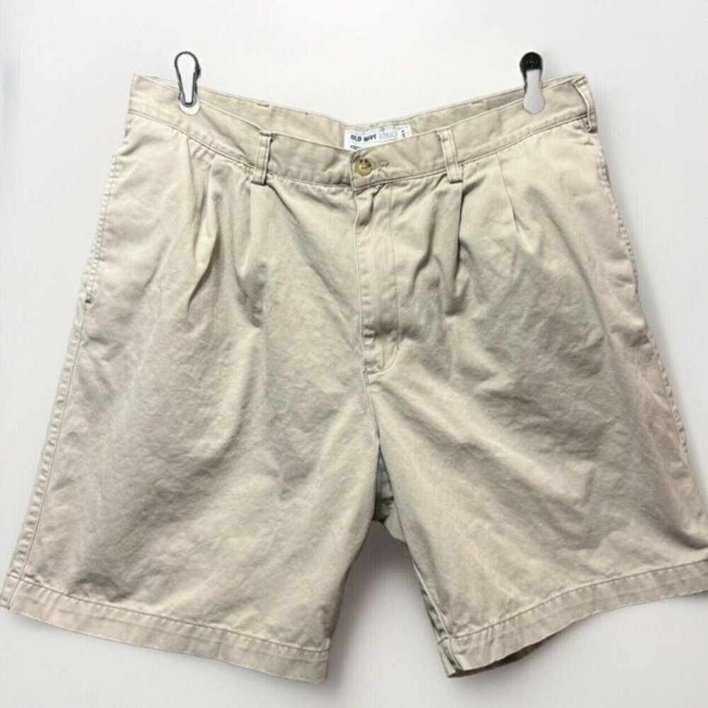Old Navy Shorts Mens 38 Pleated Khakis Chino Golf Outdoor Casual